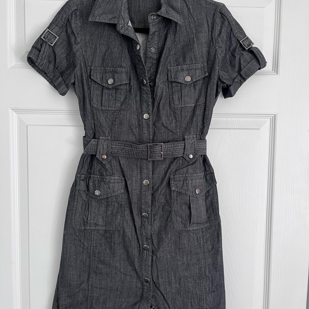 Calvin Klein Charcoal Button-Down Dress